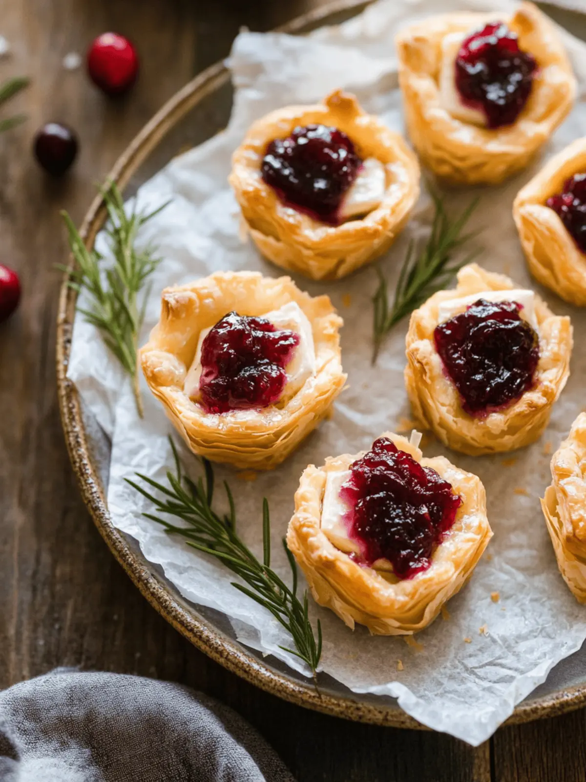Baked Cranberry Brie Bites
