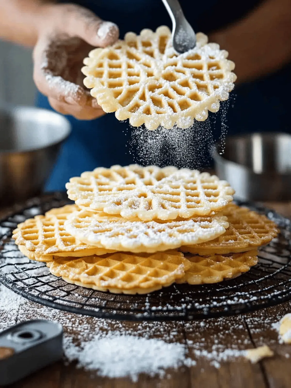 Delicious Homemade Pizzelle: Crispy Treats for Everyone! 2 Pizzelle